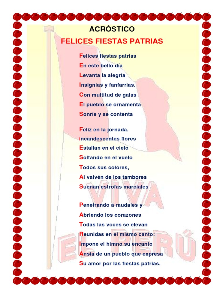 Acróstico-Felices Fiesta Patrias | PDF