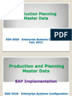 EGN 5620 Enterprise Production Planning Master Data