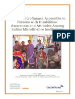 Making Microfinance Accessible For Persons With Disabilities: Awareness and Attitudes Among Indian Microfinance Institutions