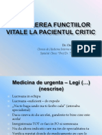 Mentinerea Functiilor Vitale La Pacientul Critic