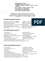 2014-2015 Supply List