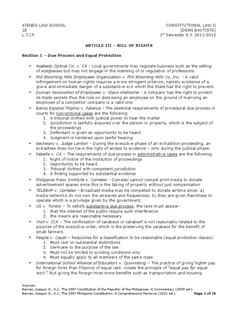 Constitutional Law II: Bill of Rights Overview | PDF | Search Warrant ...