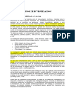 1.1 Tipos de Investigacion