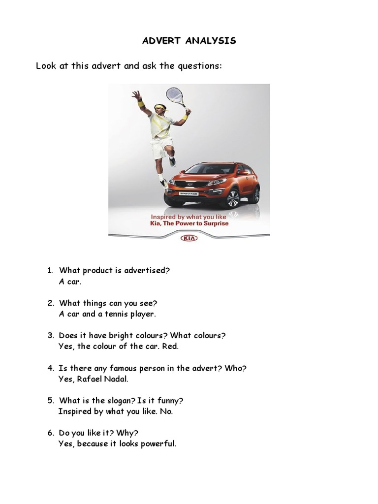 Car Advert Analysis Example | PDF | Social Science