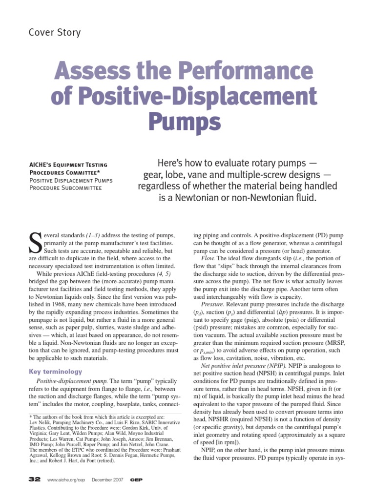 Positive Displacement Pumps | PDF | Pump | Viscosity