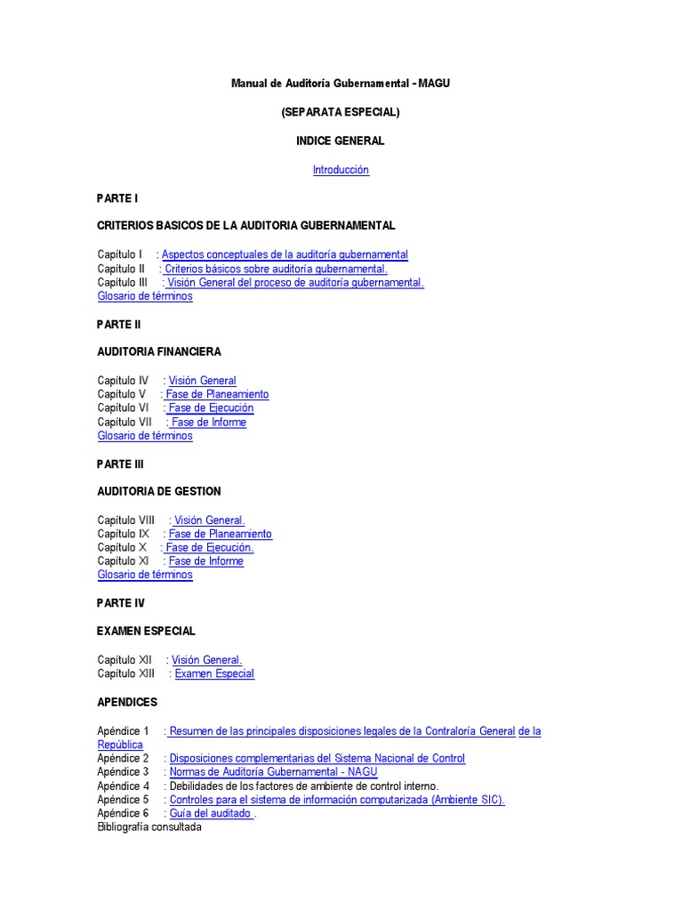 Manual de Auditoría Gubernamental | PDF | Auditoría financiera | Contralor