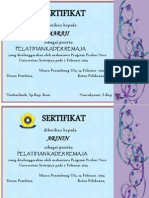 Sertifikat Pelatihan Kader