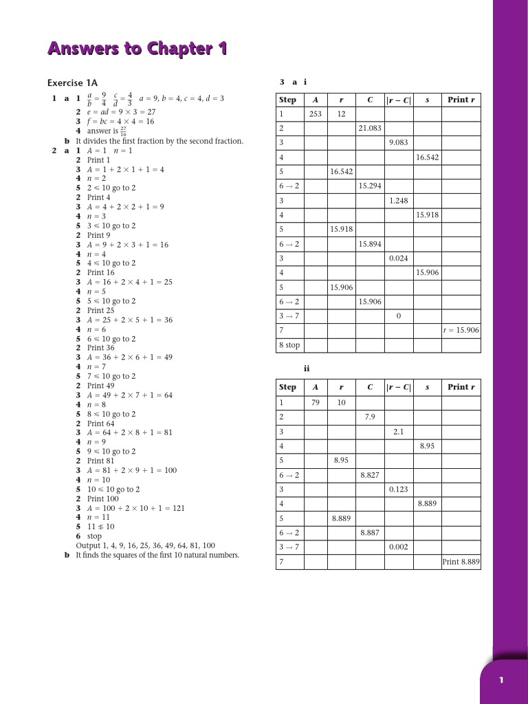 Answers To Chapter 1 | PDF | Discrete Mathematics | Mathematical Concepts
