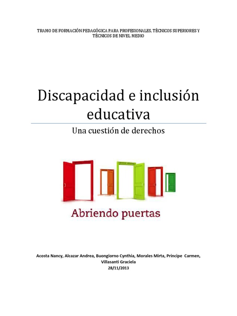 Inclusión Educativa para Estudiantes con Discapacidad | PDF | Invalidez ...