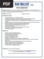 Field Assistant Job Description