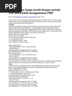 Download Perhitungan Bunga Kredit Dengan Metode Flat Dan Efektif Menggunakan PHP by Bimbim Cahx SN226887940 doc pdf