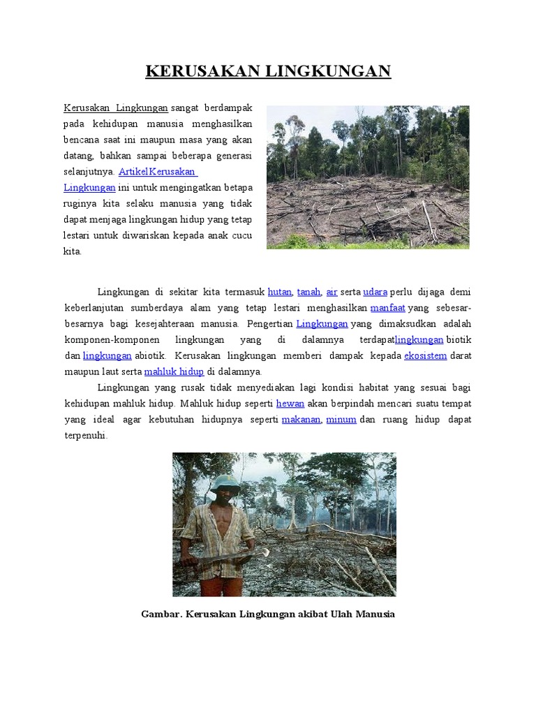 Artikel Kerusakan Lingkungan | PDF