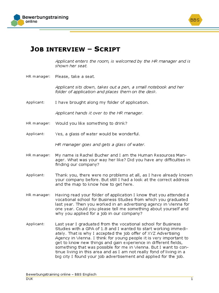 written assignment for job interview