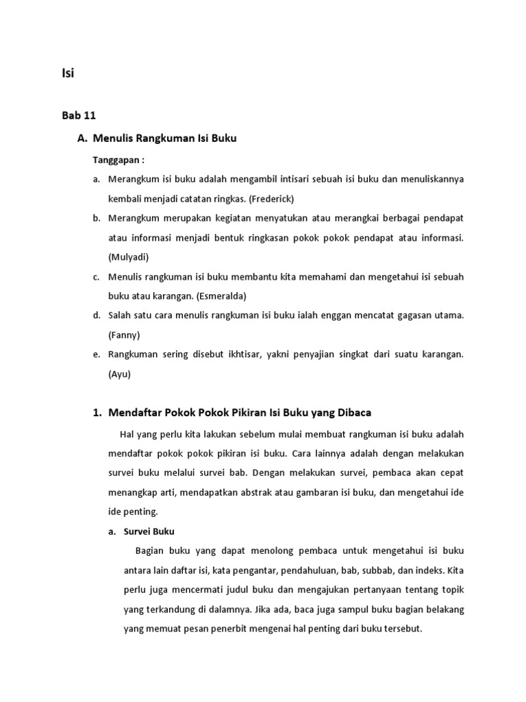Menulis Rangkuman Isi Buku | Pdf
