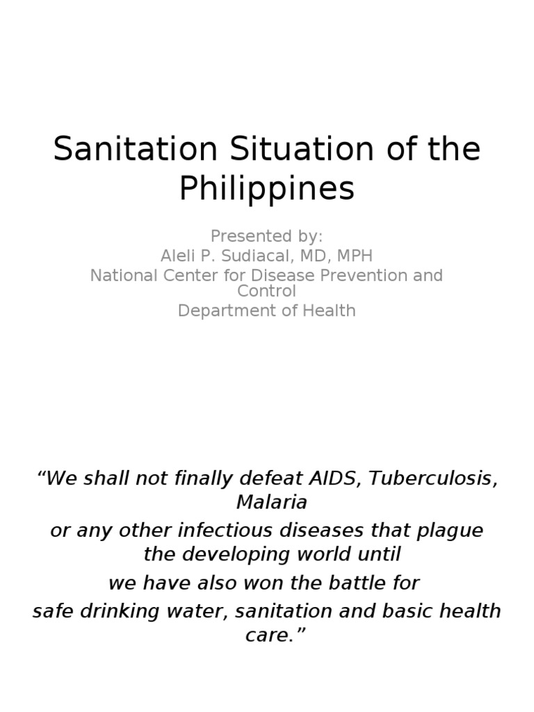 Sanitation Situation of The Philippines by Dr. Sudiacal of DOH | PDF ...