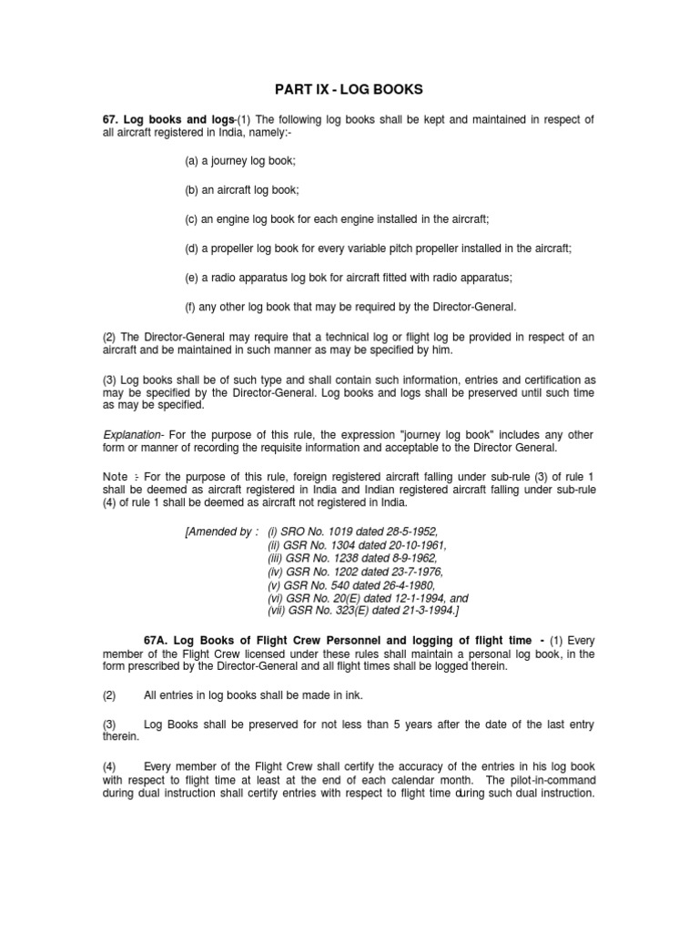Log Book Requirements for Pilots | PDF | Flight Instructor | Instrument ...