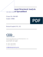 FE Structural Analysis on an Excel