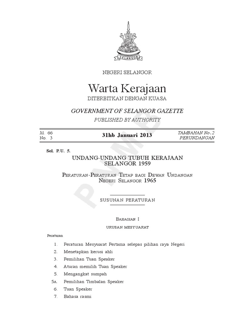 Peraturan - Peraturan Tetap Bagi Dewan Undangan Negeri ...