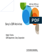 Sony's CSR Activities: Hid It It Hidemi Tomita CSR Department, Sony Corporation