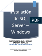 Instalacion de SQL Server