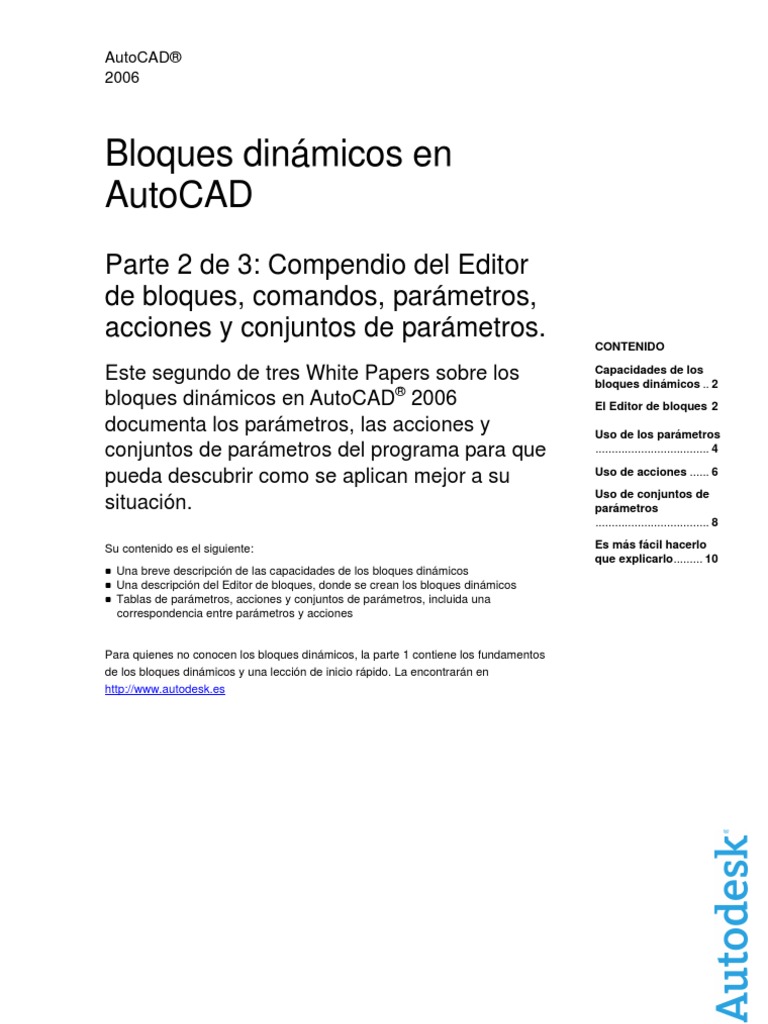 AutoCAD 2006 Bloques Dinamicos Part2 | PDF | Rotación | Matriz ...