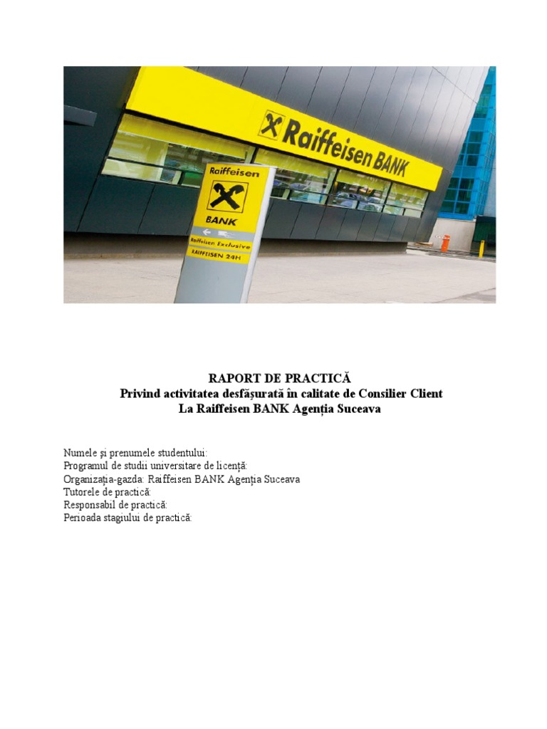 Raport De Practica Raiffeisen Suceava 2011