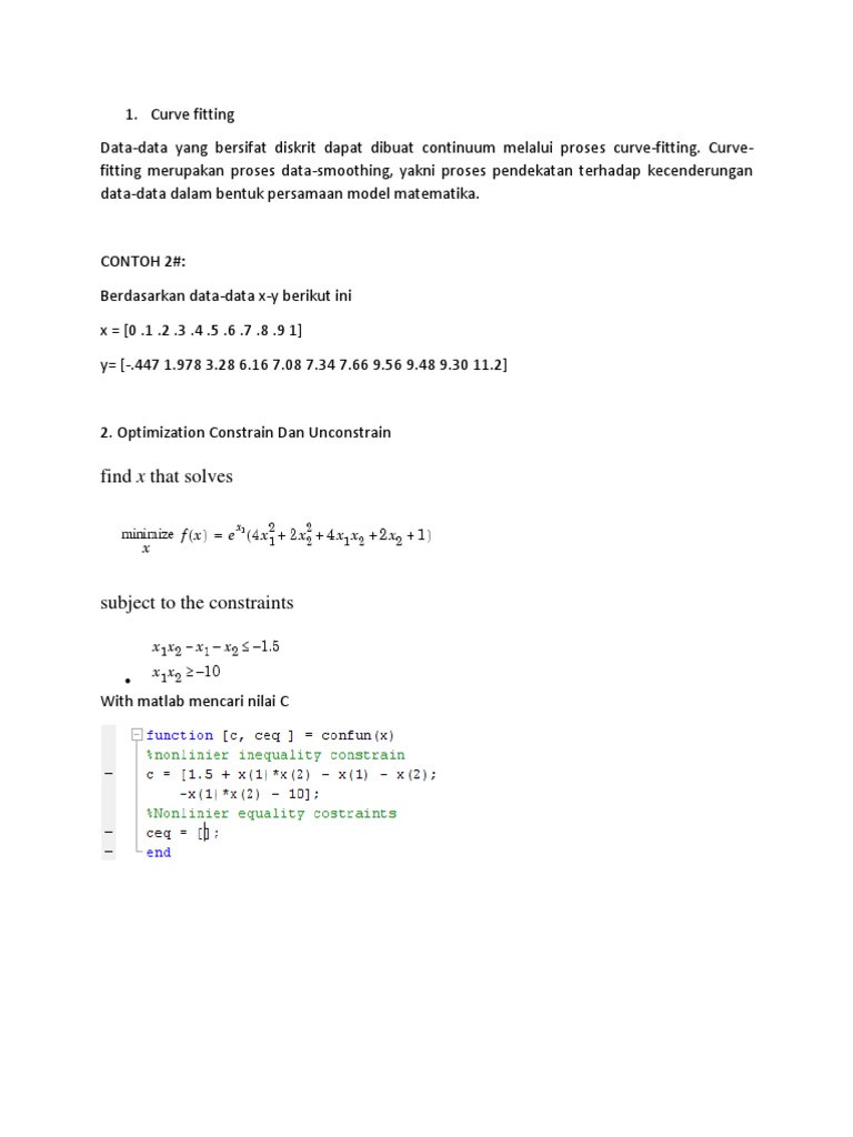 Curve Fitting dan Optimasi Data | PDF