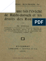 L'Eveche Du Hajdu-Dorogh Et Les Droits Des Roumains - Iorga