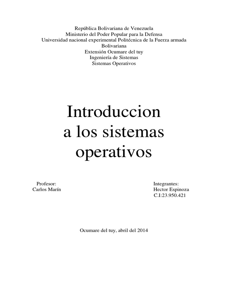 Sistemas Operativos | PDF | Sistema operativo | Hardware de la computadora