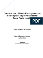 Does The Use of Basic Facts Games On The Computer Improve Students' Basic Facts Recall?