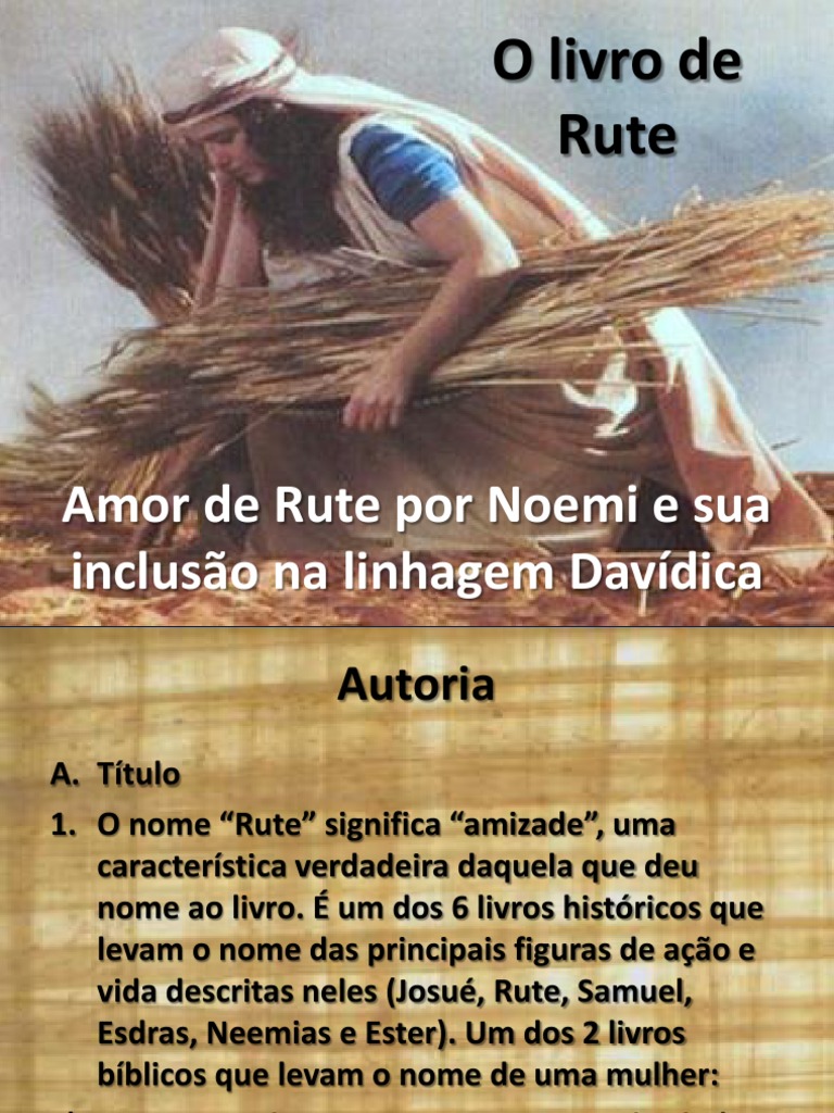 O Livro de Rute | PDF | Livro de Ruth | Davi
