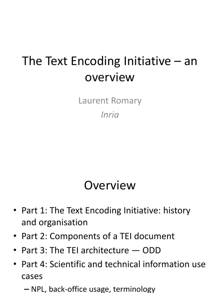 TEI: A Guide for Digital Scholars | PDF | Xml Schema | Markup Language