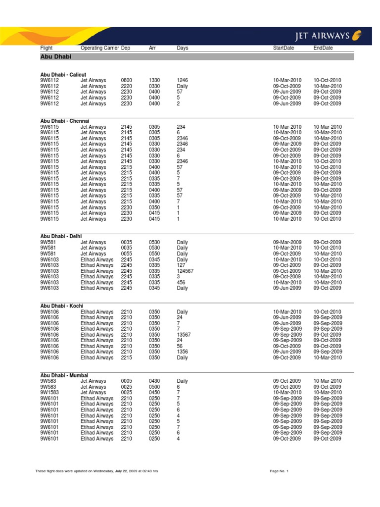Jet Airways Flight Schedules Delta Air Lines Airlines