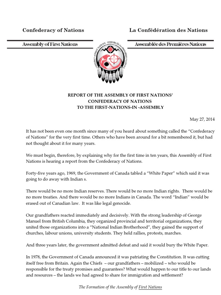 Assembly of First Nations Report | PDF | First Nations | Social ...