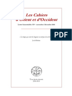 Les Cahiers d'Orient Et d'Occident 29