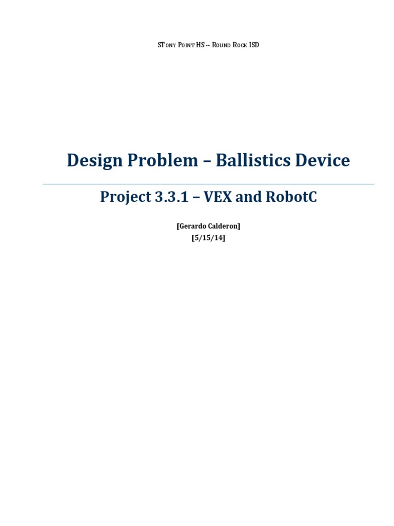 Ballistics Device Design Project Report | PDF | Projectiles
