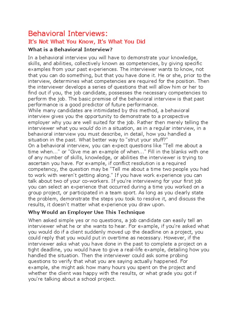 Interview Help | PDF