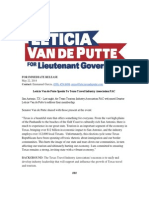 For Immediate Release Contact: Emmanuel Garcia,: Leticia Van de Putte Speaks To Texas Travel Industry Association PAC