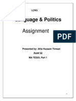 Language & Politics: Assignment