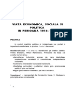 Viata Economica, Sociala Si Politica in Perioada 1918-1941