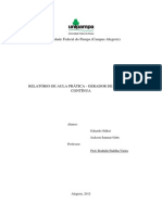 Relatório de aula prática sobre operação de gerador CC