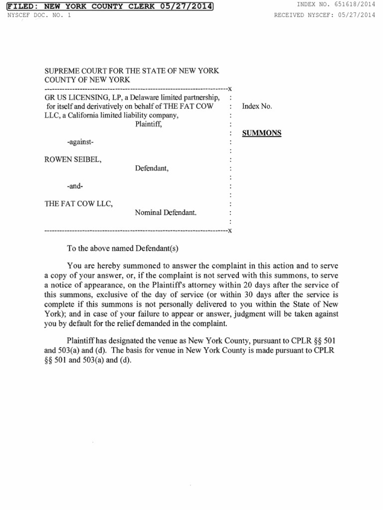 Filed New York County Clerk 05272014 Limited Partnership Limited
