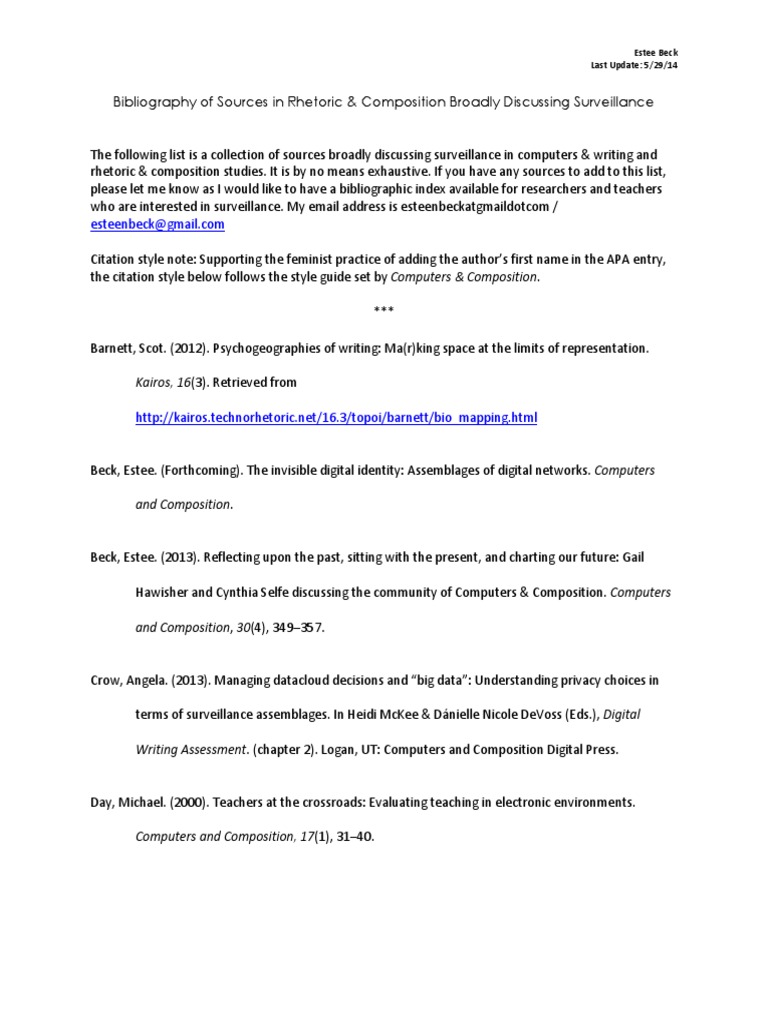 Surveillance in Rhetoric & Composition | PDF | Surveillance | Citation