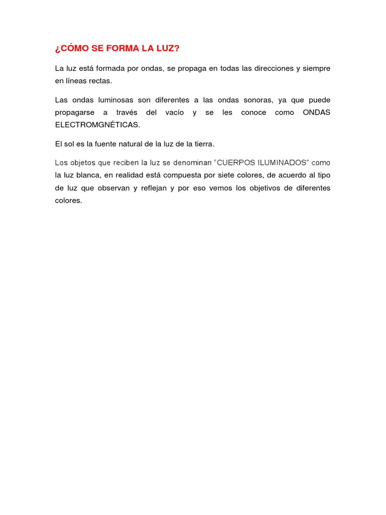 Formación y descomposición de la luz | PDF | Arco iris | Ligero