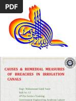 Breaches in Canal, Causes & Remedial Measures