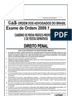 Exame OAB 2009-1 Prova Prático Profissional - Direito Penal
