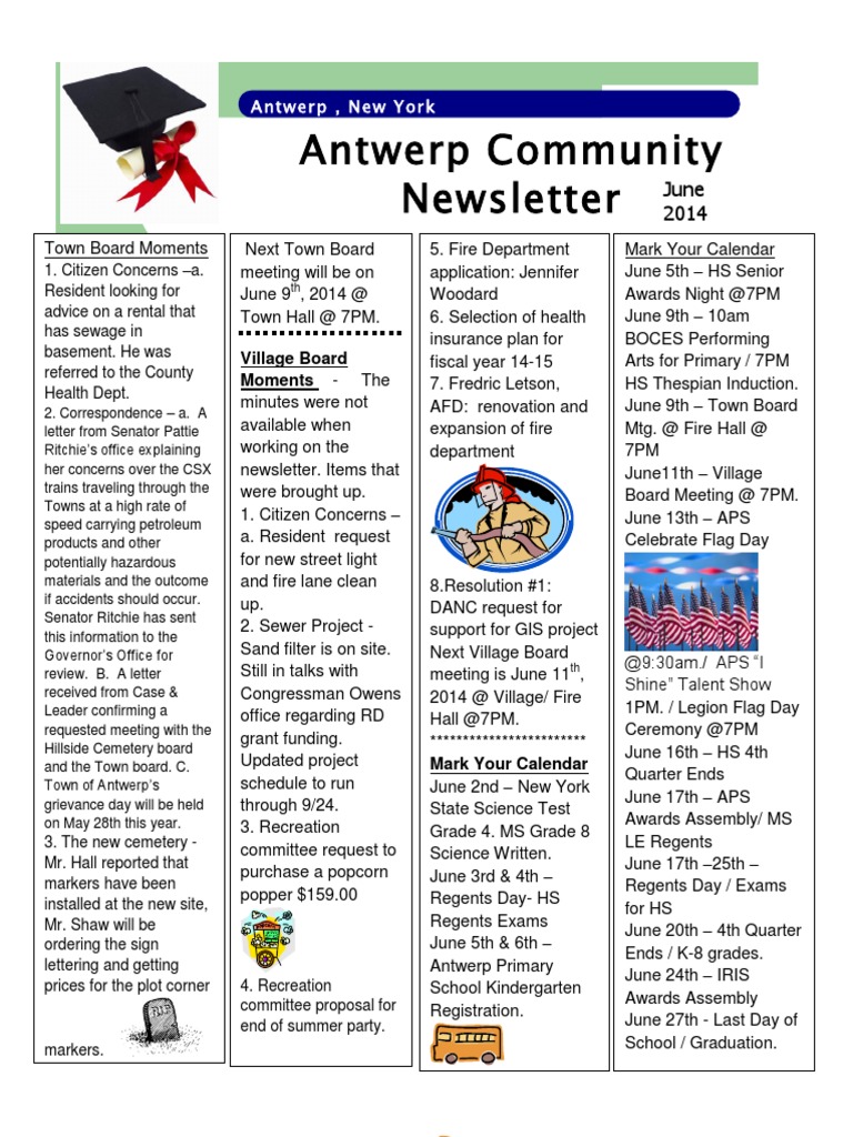 Antwerp Community Newsletter - June 2014 | PDF | Schools | Further ...