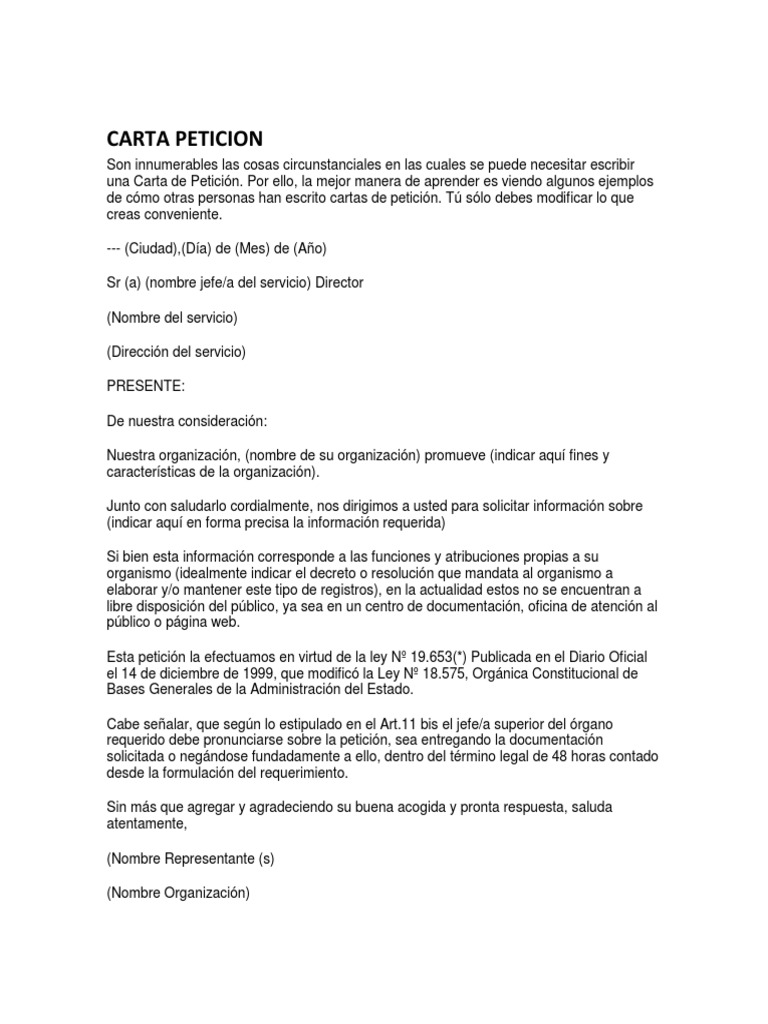 Carta Peticion Política