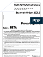 Exame OAB 2008-3 Prova Objetiva - Caderno Beta