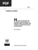 Hacia La Construcción de Lecciones Del Posconflicto en América Latina y El Caribe